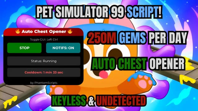 Thumbnail for [NEW] Pet Simulator 99 Auto Chest Opener Script v2