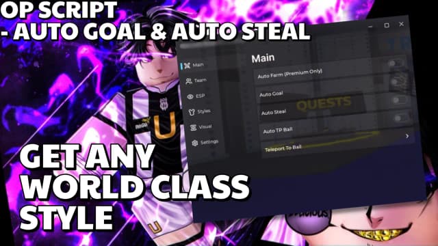 Thumbnail for Blue Lock Rivals Script - Get Styles (World Class), & More