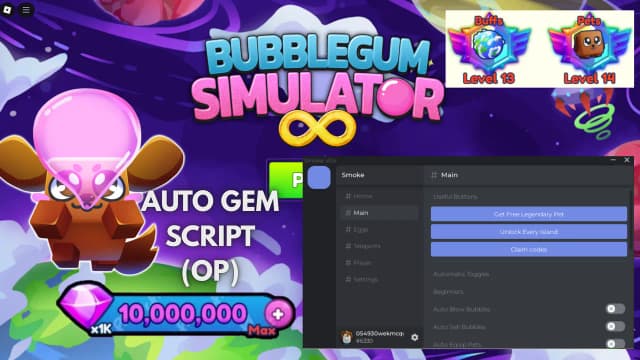 Thumbnail for [NEW] Bubble Gum Simulator infinity SCRIPT | AUTO GEMS