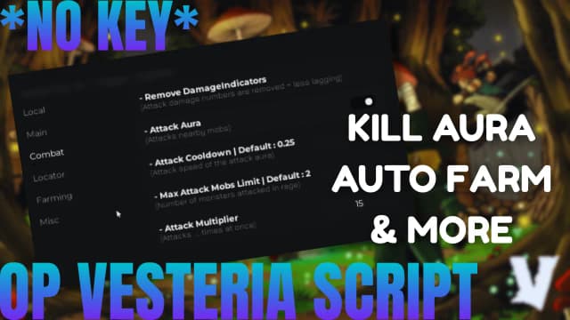 Thumbnail for OP Vesteria Script | Kill Aura, Kill All, Auto Farm *NO KEY*