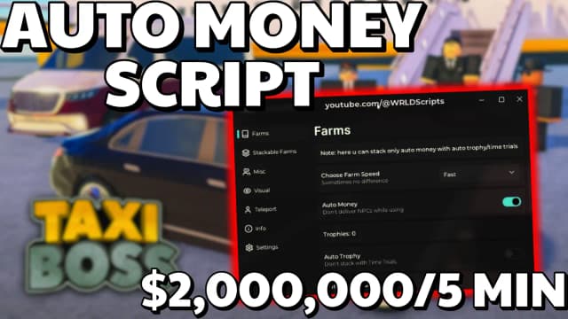 Thumbnail for Taxi Boss Script | AUTO MONEY FARM | AUTO TROPHY | AUTO PICK