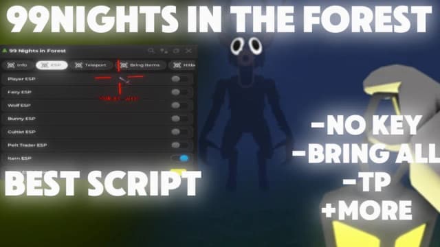 Thumbnail for 99 Nights in the Forest Script (2025) – Win, Esp, Teleport,